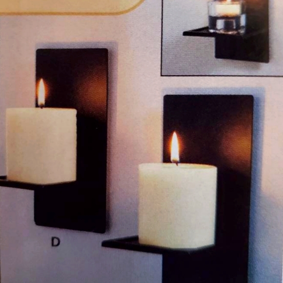 GUC Set of 2 Metal Candle Wall Sconces